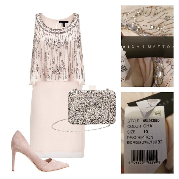 Aidan Mattox Dresses & Skirts - Aidan Mattox Pale Pink Embellished Dress Sz 10